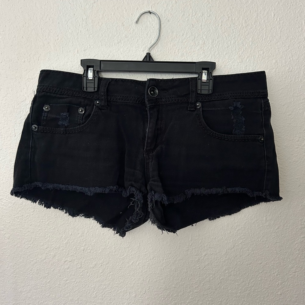Dollhouse Black Jean Shorts Frayed Hem Casual